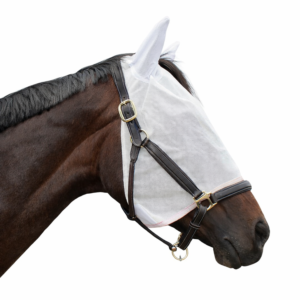 Breathable Fly Mask with Ears — White