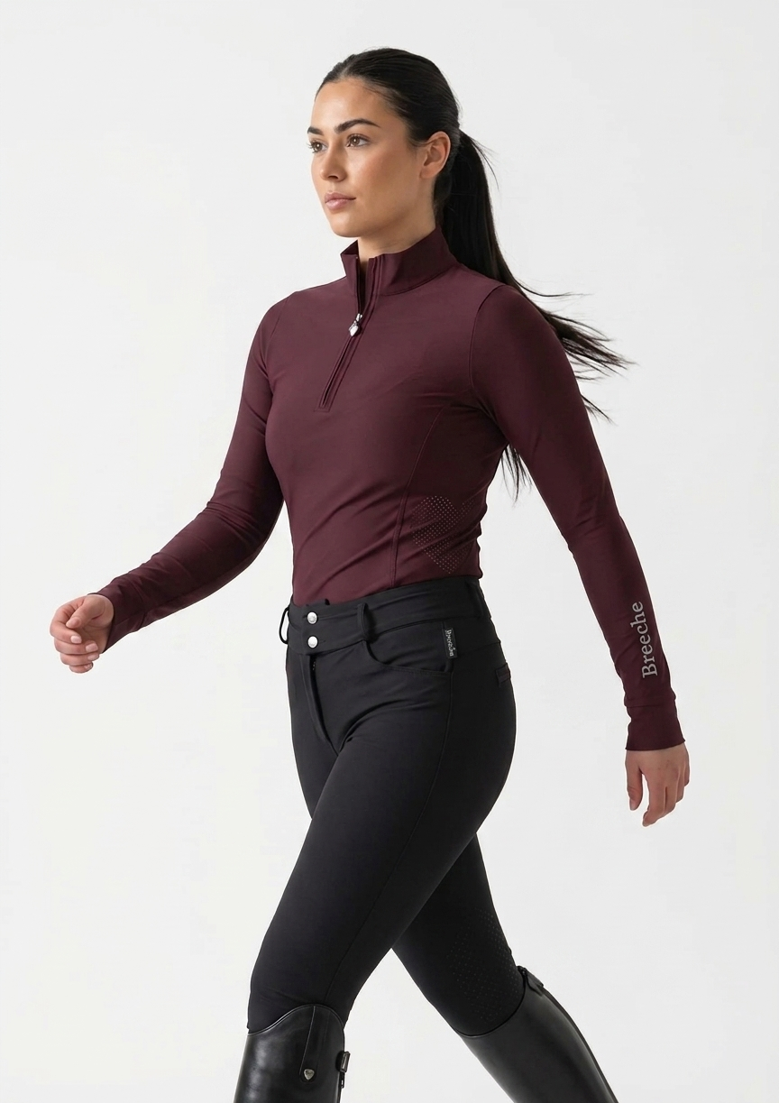 AirTec Zip-Neck Base Layer — Burgundy