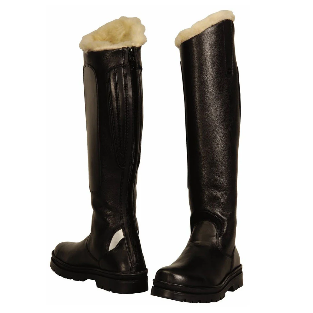 Tundra Fleece-Lined Tall Riding Boots — Black