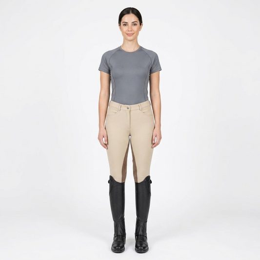 Belmont Plus Wide-Fit Leather Half Chaps — Black