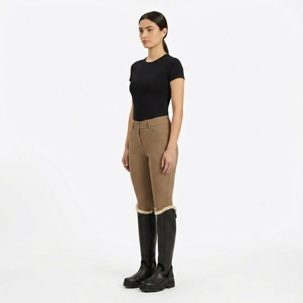 Tundra Fleece-Lined Tall Riding Boots — Black