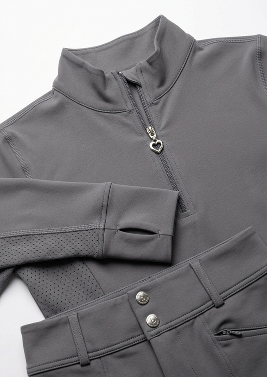 AirTec Zip-Neck Base Layer — Charcoal Grey