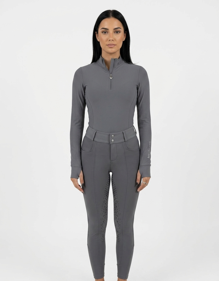 AirTec Zip-Neck Base Layer — Charcoal Grey