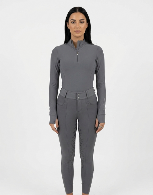 AirTec Zip-Neck Base Layer — Charcoal Grey