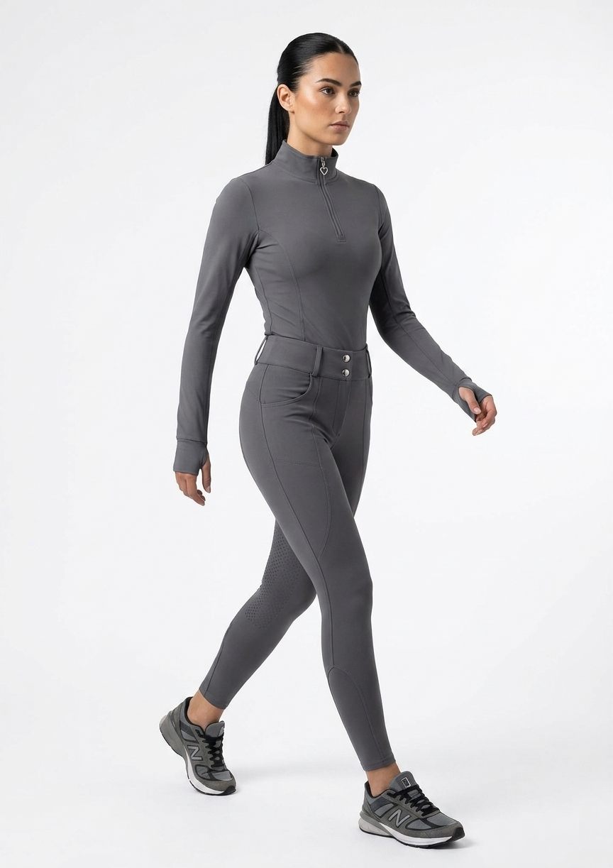 AirTec Zip-Neck Base Layer — Charcoal Grey