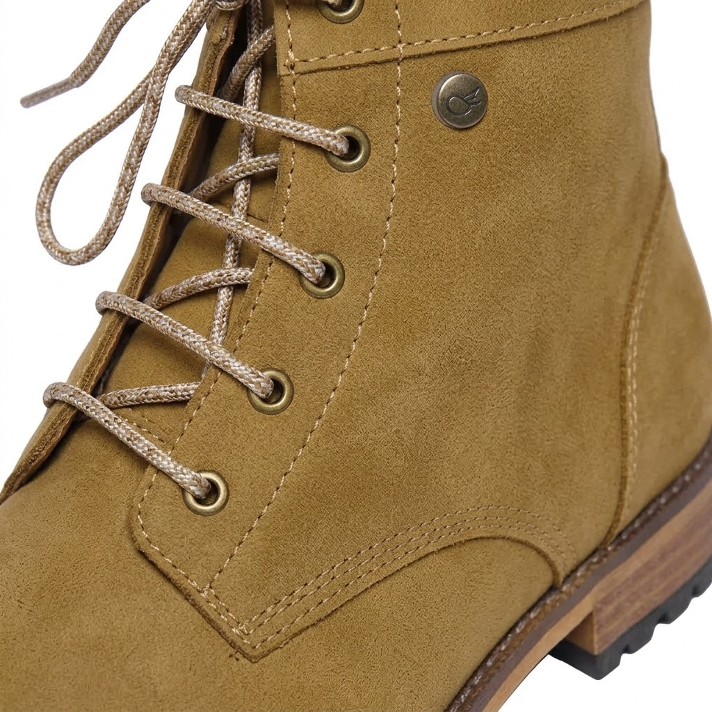Eton Nubuck Lace-Up Boot — Mustard